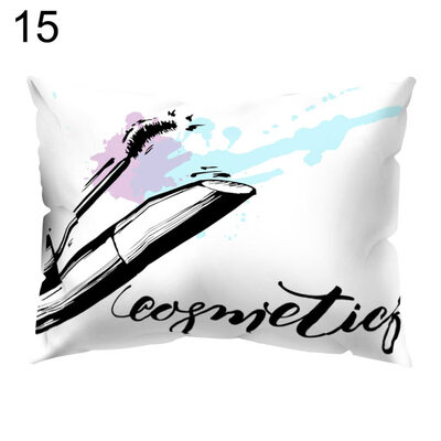 

Cosmetic Printed Rectangle Throw Pillow Case Cushion Cover Sofa Bed Home Decor