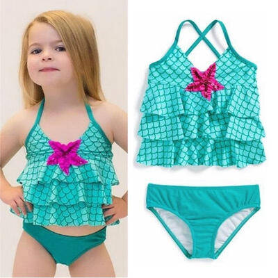 

Baby Girls Merimaid Swimwear Bikini Set Swimming Bathing Suit Swimsuit Summer