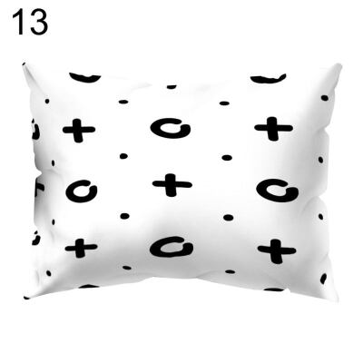 

Black White Heart Circle Throw Pillow Case Cushion Cover Sofa Bedding Articles