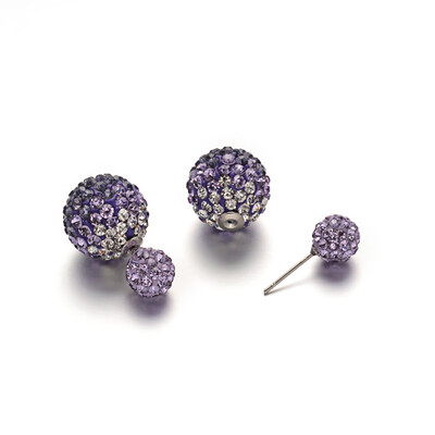

Double Side Polymer Clay Rhinestone Ball Stud Earrings with Stainless Steel Stud Earring Findings Stainless Steel Color Tanzani