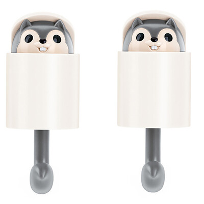 

Gobestart 2PC Squirrel Wall Hook Adhesive Home Cartoon Cute Hanger Key Umbrella Towel Cap Coat