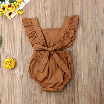 

SUNSIOM Newborn Baby Girl Ruffle Solid Color Romper Bodysuit Jumpsuit Outfits Sunsuit