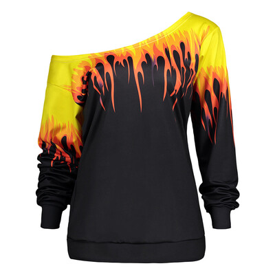 

Flame Painted Skew Neck Sweatshirt