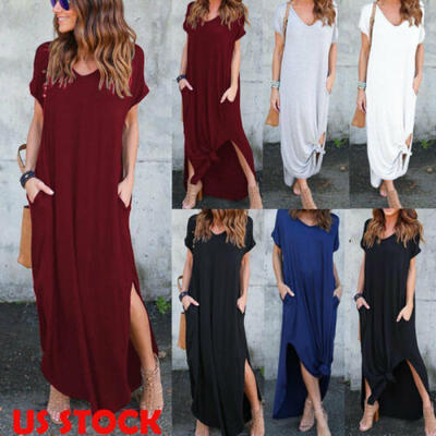 

Women Summer Boho Long Maxi Dress Evening Cocktail Party Beach Dresses Sundress