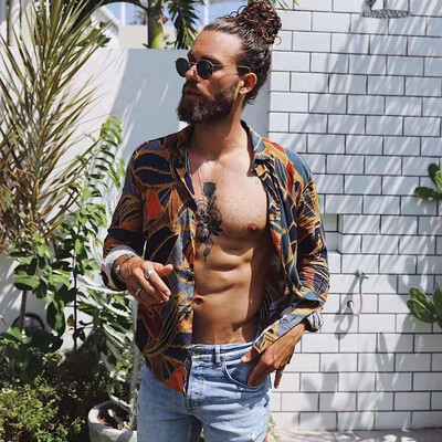 

Tailored Mens Summer Fashion Casual Lapel Print Short Sleeve Shirt Top Blouse