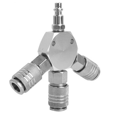

Greensen 3 Ways Air Hose Manifold Quick Coupler Connector Adapter Splitter 14 F-NPT