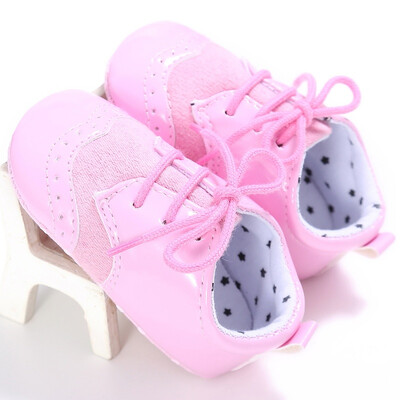 

0-18M New Style Kids Boys Girls PU Material First Walker Shoe Baby Fashion Color Patch Non-slip Shoes P1