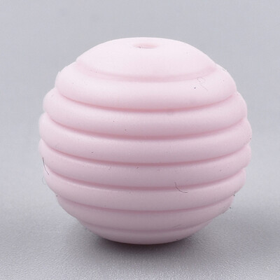 

Food Grade Environmental Silicone Beads Chewing Beads For Teethers DIY Nursing Necklaces Making Round Pink 15x14mm Hole 2mm
