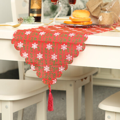 

Gobestart Christmas Decoration Linen Printed Table Flag Tablecloth Tablecloth Placemat