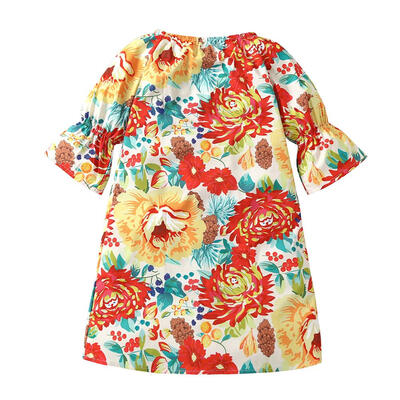 

Summer Girls Dress Kids Half Sleeve Colorful Arrows Casual Daily Clothing