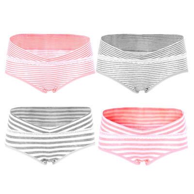 

4pcsSet Maternity U-shaped Women Stripe Briefs Pregnancy Underwear Panties