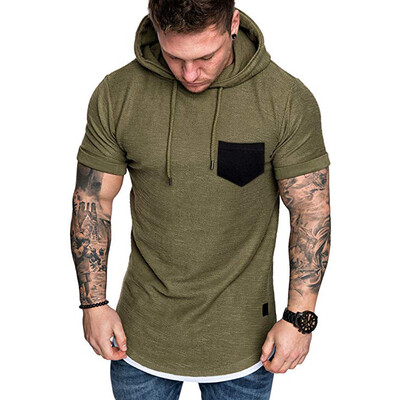 

Toponeto Fashion Mens Slim Fit Casual Pattern Large Size Short Sleeve Hoodie Top Blouse