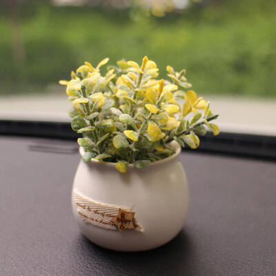 

Car Simulation Plant Ornaments Lovely Green Plant Chrysanthemum Rose Lavender Car Decor