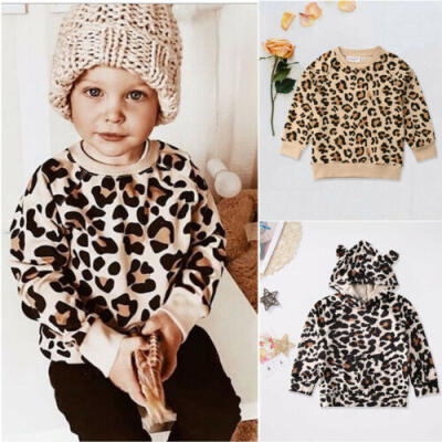 

Toddler Kids Leopard Print Tops Baby Girls Boys Long Sleeve Shirt T-shirt Tee Clothes