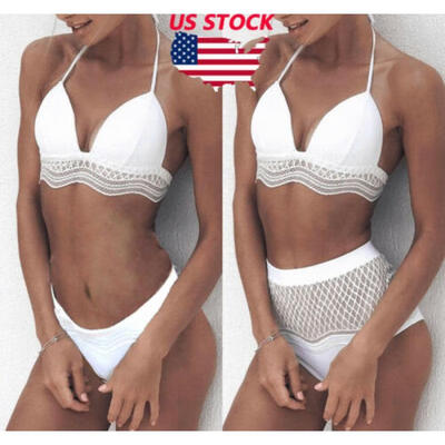 

Womens Padded Push Up Bikini Sets High Waisted Swimsuit Bathing Suit Swimwear US