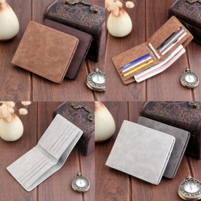 

Men&39s Leather Bifold ID Card Holder Purse Wallet Billfold Handbag Slim Clutch