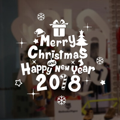 

〖Follure〗New Year 2018 Merry Christmas Wall Sticker Home Shop Windows Decals Decor