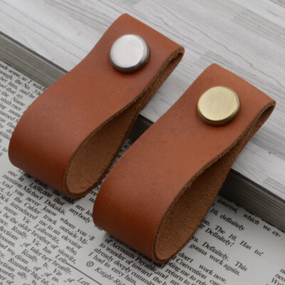 

Faux Leather Furniture Single Hole Pull Handle for Doors Cabinets Cupboards Knob