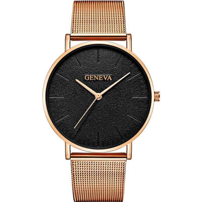 

Hot Fashion Mens Luxury Watch Stainless Steel Analog Quartz Mesh Band Wristwatch Male Minimalist Black Watches White Clock