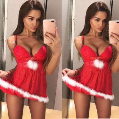 

Womens Sexy Christmas Lingerie Bodysuits Babydoll Sleepwear Nightwear Dress