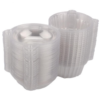 

Greensen 100PCSLot Disposable Transparent Plastic Box Single Cupcake Boxes Muffin Dome Holder Box
