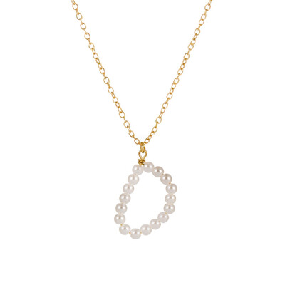 

New Fashion A-Z 26 Letter Necklace Alphabet Pendant Jewelry Statement Elegant Pearl Gold Chain Long Necklace