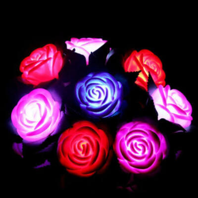 

Rose LED Lamp Flower Night Lights Yard Outdoor Garden Path Lawn Power Decor Gift