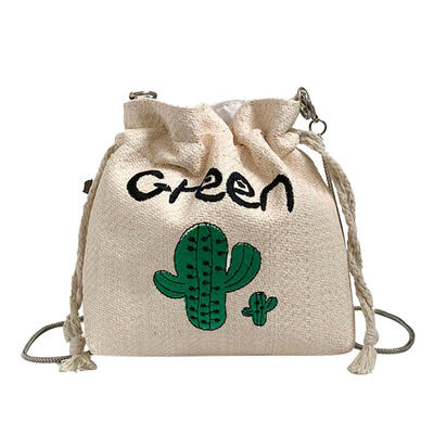 

Plant Embroider Straw Crossbody Bucket Beach Mini Women Chain Shoulder Bags