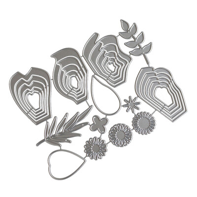 

Gobestart New Flower Heart Metal Cutting Dies Stencils DIY Scrapbooking Album Paper Card
