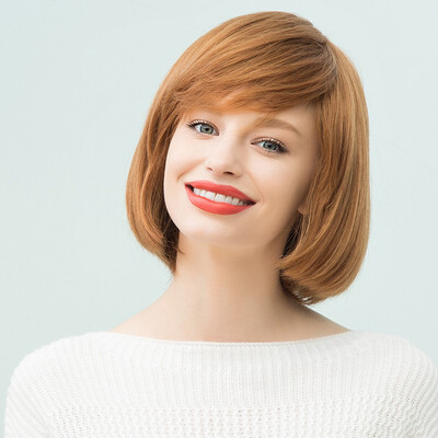 

BLONDE UNICORN Bob with Bangs Medium Length Straight Hair multicolor various styles & size Human HairSynthetic Blend Wigs For Wom