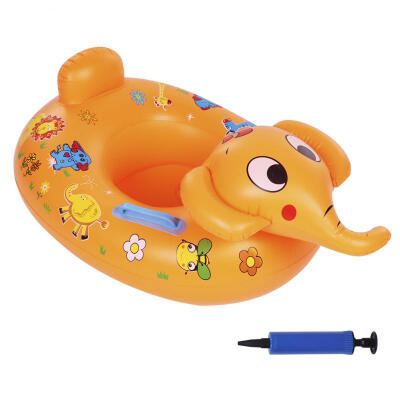 

Greensen Cute Cartoon Elephant Shape Baby Swim Ring Kids Inflatable Swimming Ring Boat with Pump