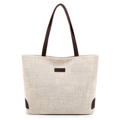 

Travel Shopping Fashion Women Large Capacity Canvas Tote Zipper Shoulder Bag