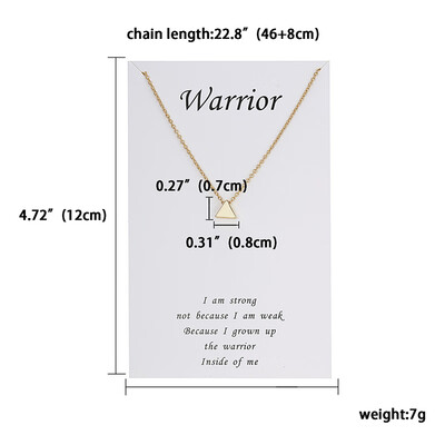 

Simple Gold Color Triangle Pendant Necklace Make A Wish Card Alloy Link Chain Choker Necklace Collier for Women Fashion Jewelry