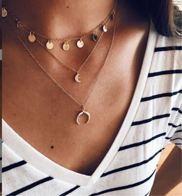 

Vintage Multilayer Shell Pendant Necklace Women Gold Color Map Coin Long Choker Necklaces Ocean Jewelry 2019 NEW Gift