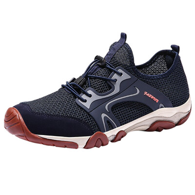 

New Men Shoes Lac-up Men Lightweight Comfortable Outdoor Mesh Casual Sport Hollow Shoes Breathable Mountaineering Sneakers