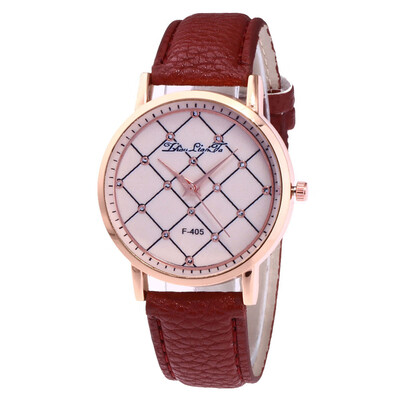 

Houndstooth Women Watch Women Fashion Style Leather Band Analog Quartz Ladies WristWatch Montre Femme Clock Hot Sale Relogio &Ff