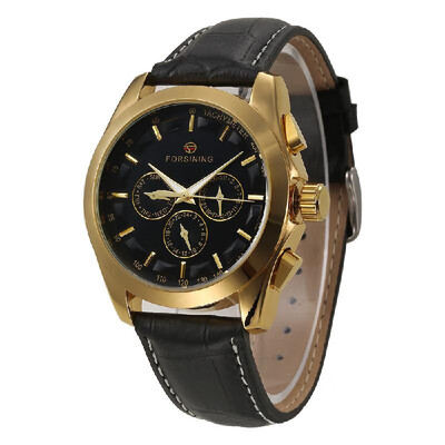 

Forsining Fashion Mens Watches Leather Band Noctilucent Mechanical Movement Waterproof Sports Business Analog Dial Wrist Watch fo