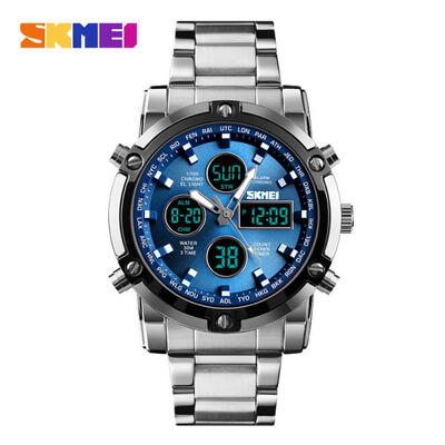 

SKMEI 1389 Male Digital Business Watch Luxury Fashion Sport Wristwatch Waterproof Stainless Steel Watches