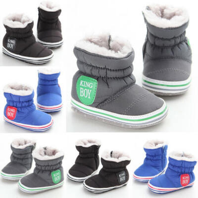 

Newborn Baby Kids Booties Boy Crib Pram Shoes Winter Soft Snow Boots Prewalker