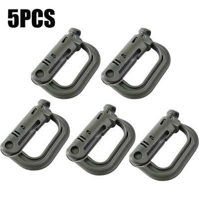 

5pcs Carabiner D-Ring Locking Ring Mount Snap Hook Buckle For Camping 5537cm