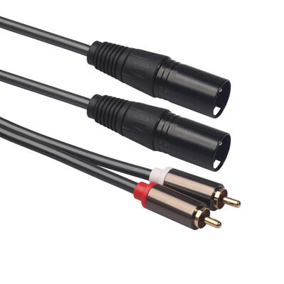 

15m 49ft Dual XLR Male to Dual RCA Male Plug Audio Signal Patch Cable
