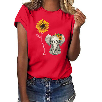 

Starmoon Women Girls Plus Size Lips Print Short Sleeved T-shirt Blouse Tops