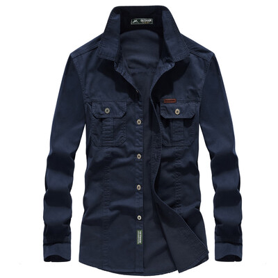 

Toponeto Fashion Mens Needle show Autumn Long Sleeve Casual Fit Buttons Round Top Blouse