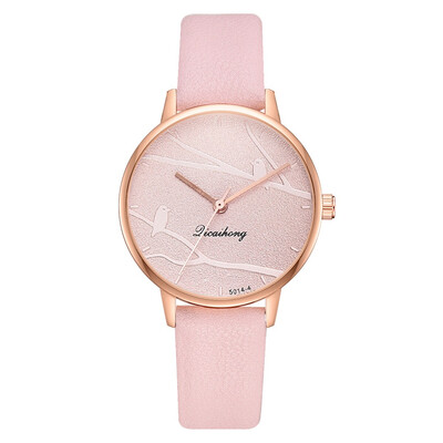 

Pastoral style casual quartz watch cute bird branch mirror fashion watch fashion print student watch