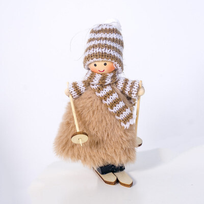 

Christmas Angel Lovely Doll Girl Ski Pendant Christmas Tree Decoration For Home Xmas Party Kids Gift Bedroom Decoration