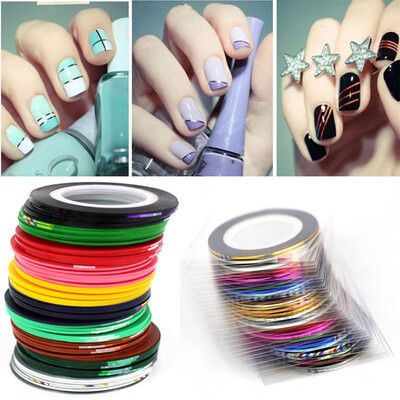 

Toponeto 43Pcs Mixed Colors Rolls Striping Tape Line DIY Nail Art Tips Decoration Sticker