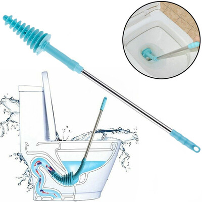 

〖Follure〗Flexible Toilet Brush Long Handle Plunger Bathroom Clogging Cleaner Tool Durable