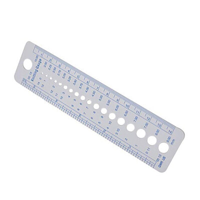 

16x4cm Plastic Knitting Needle Gauge Inch Rulers Sewing Accessories Home DIY Weaving Tool