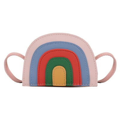 

Girls PU Leather Rainbow Shape Kids Messenger Shoulder Bags Cute Mini Bags