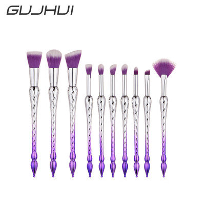 

〖Follure〗10Pcs Rotating Tower Pencil Foundation Eye shadow Makeup Brushes Eyeliner Brush